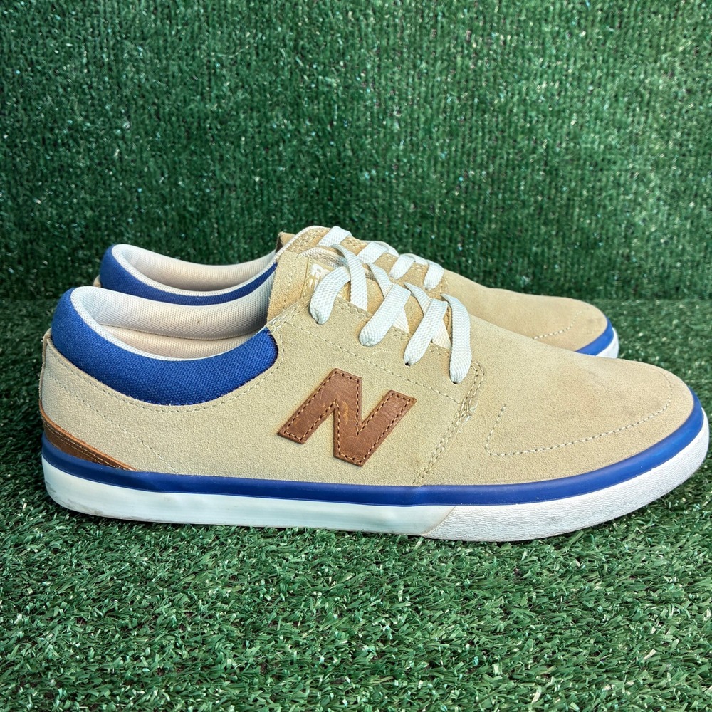 New Balance Numeric 344 Suede Leather Skateboarding Sneakers Beige Blue Mens 10